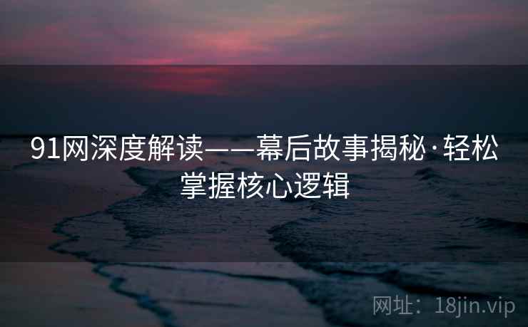 91网深度解读——幕后故事揭秘·轻松掌握核心逻辑