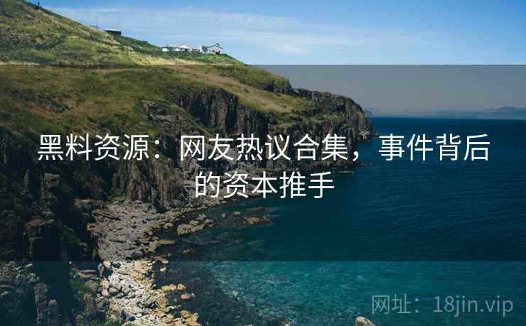 黑料资源：网友热议合集，事件背后的资本推手